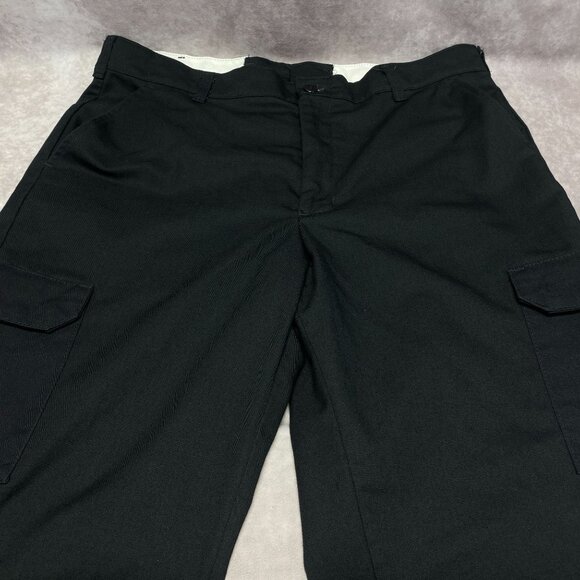 Red Kap Mens Work Pants Tag Size 38x30 Black Polyester Cotton Cargo Pockets - Picture 5 of 9